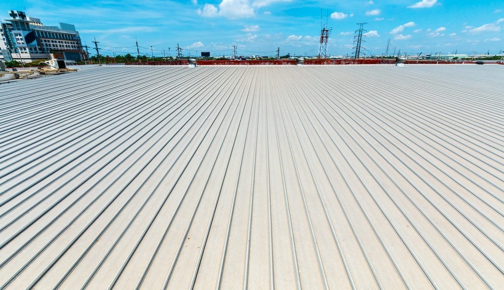 White commercial roof