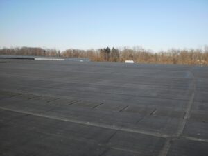 A commercial building’s roof is constructed from EPDM membranes.