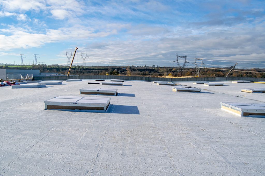 A commercial roof made with an EPDM roofing system